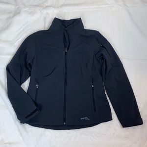🛍️ Eddie Bauer, steel gray jacket. Polyester outer, fleece inside. Like new.
